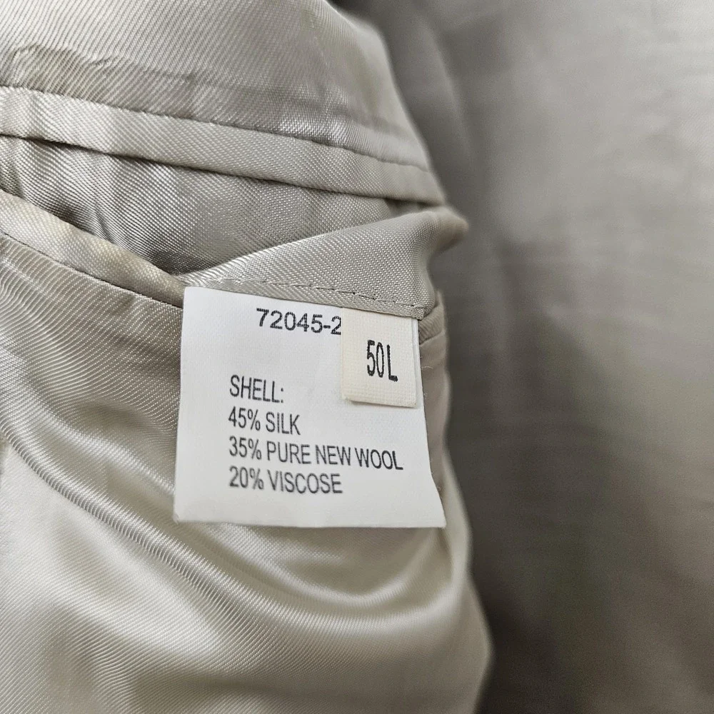 Brooks Brothers 346 Men's 50L Blazer Tan Wool Silk Blend Sport Coat Vtg Luxury‎